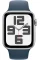 Apple Watch SE 2 2023 44mm GPS Silver Aluminum Case with Storm Blue Sport Band - S/M